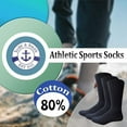 thumbnail image 2 of Yacht & Smith 12 Pairs Mens Cotton Crew Socks, Solid, Athletic Sports Socks, Valuepack (Navy Blue), 2 of 7