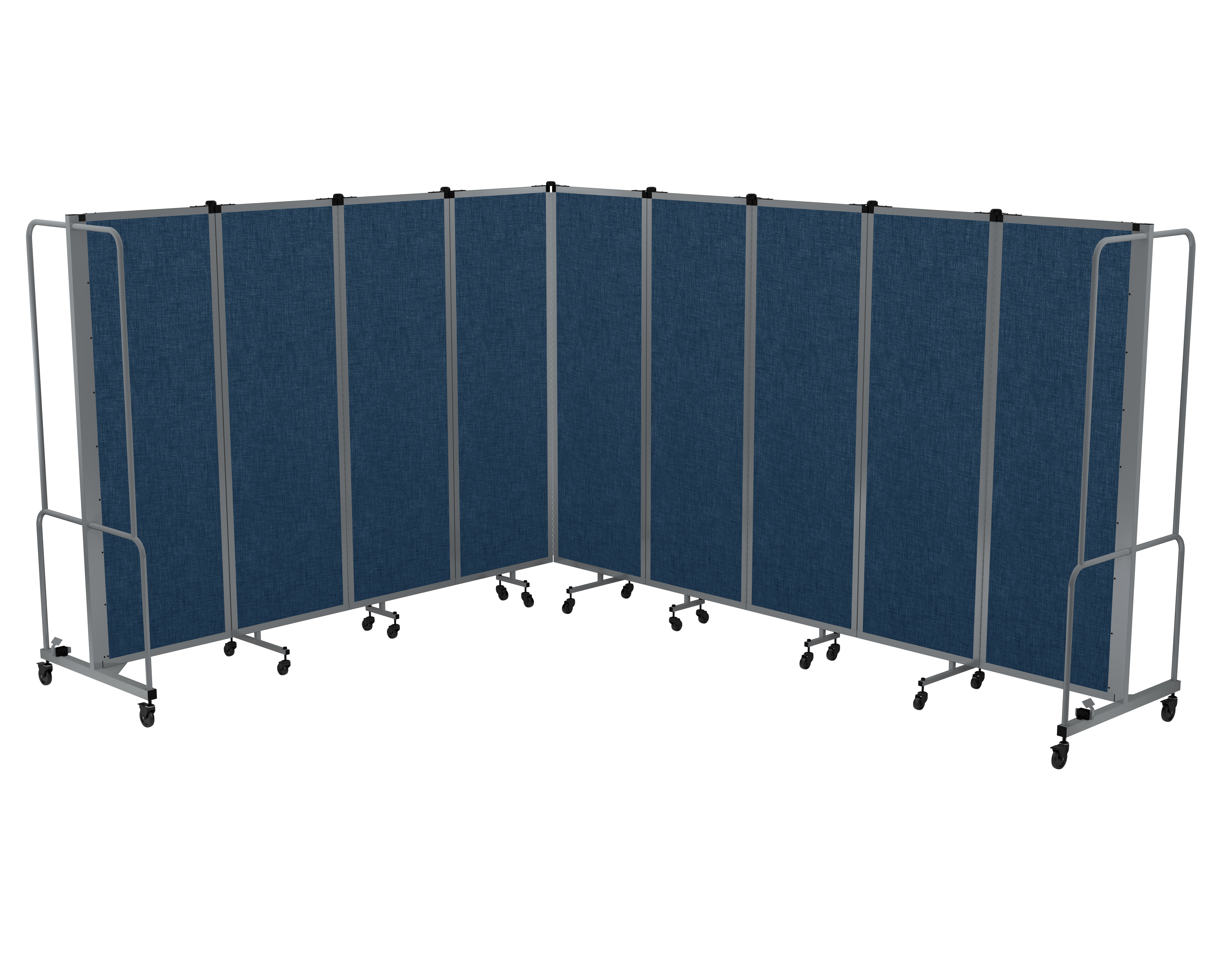 Hampden Furnishings Otis Collection Portable Room Divider, 9 Blue Panels, Grey Frame