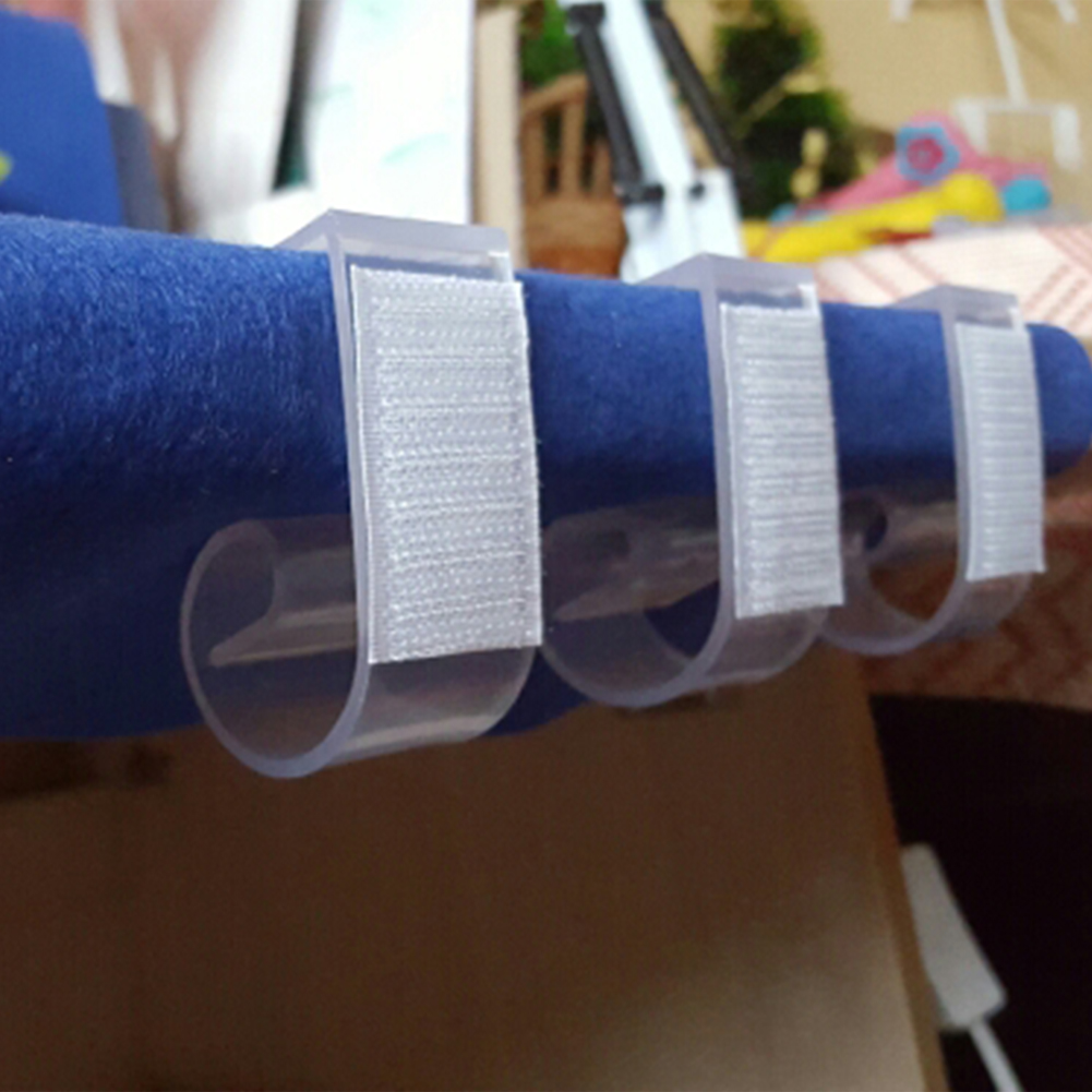 12PCS Plastic Table Skirt Clip with Hook & Loop Elastic Retaining Clamp