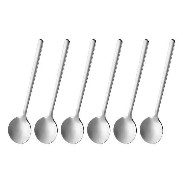 6 piezas de cucharas de espresso de 5.3 pulgadas de acero inoxidable, cuchara de café de tonalidad plateada
