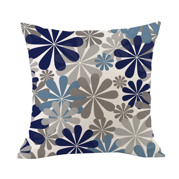 Fundas de cojín decorativas azules para sofá Cojines modernos para salón Cojín cama exterior Azul marino y gris Hogar