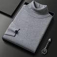thumbnail image 4 of Suéter de otoño e invierno para hombre, camisa de punto con parte inferior, suéter de cuello alto de color sólido entallado para hombres jóvenes y de mediana edad, multicolor, 4 of 6