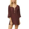 Women's O'Neill Salt Water Solids Long Sleeve Dress Wine L (11)