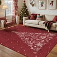 thumbnail image 5 of BERTHMEER Christmas Area Rug 5'X7' Living Room Christmas Rugs for Bedroom Holiday Decor for Dining Room Farmhouse Kitchen Christmas Tree Gifts Print Machine Washable Non-slip Rug,Red, 5 of 7