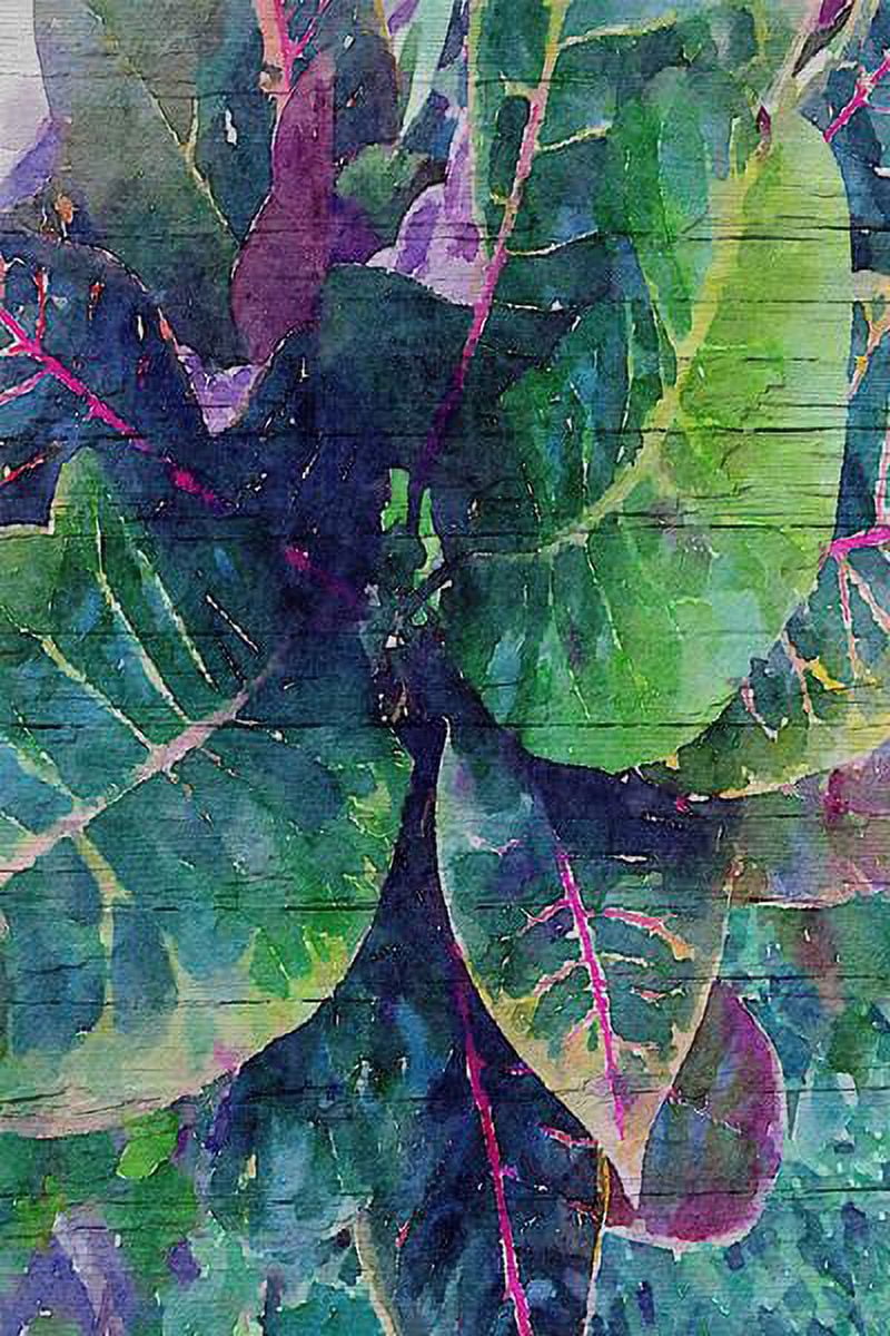 "Leaf Reflection 4" Painting Print on Wrapped Canvas