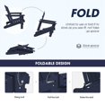 thumbnail image 5 of 2 Pieces Outdoor Patio Plastic Folding Adirondack Chair Set, Navy Blue, 5 of 10