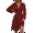 Burgundy, variant on Women's Fall A-Line Midi Dress V-Neck Long Lantern Sleeve Elastic Waist Ruffle Flowy Swing Spring Dresses