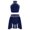Navy Blue, variant on YONGHS Girls Sleeveless Halter Vest and Ruched Irregular Skirt Lyrical Contemporary Dance Costume Navy Blue 6