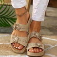 thumbnail image 7 of Bkhluea Women Wedge Slide Sandals Floral Appliqué Shoes Comfortable For Casual Home Travel Daily Outdoor Activities, 7 of 7