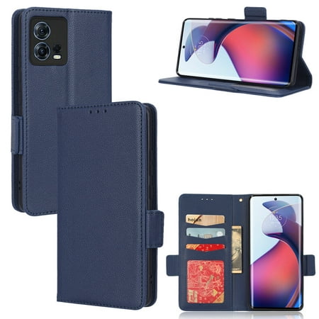 Motorola Edge 30 Fusion Case , PU Leather Flip Cover Card Slots Magnetic Closure Wallet Case for Motorola Edge 30 Fusion