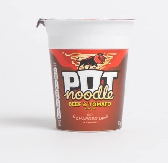 Pot Noodle Beef & Tomato Instant Noodles 90g, Imported from Britain
