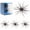 #1 Grey, variant on Floating Sea Urchin Soft Bait, 4 Pack 4.33 in TPR Creature Lure with Reflective Stars, Lure Bait for Black Pits, Bass Fishing Drop Shot Wacky Rig Neko Rig