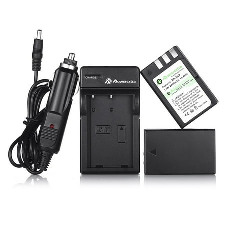Battery Pack For Nikon D5000 Powerextra 2-Pack EN-EL9 2000mAh 7.4v Replacement Battery + Battery Charger for Nikon D40 D40x D60 D3000 D5000 Digital Battery ()