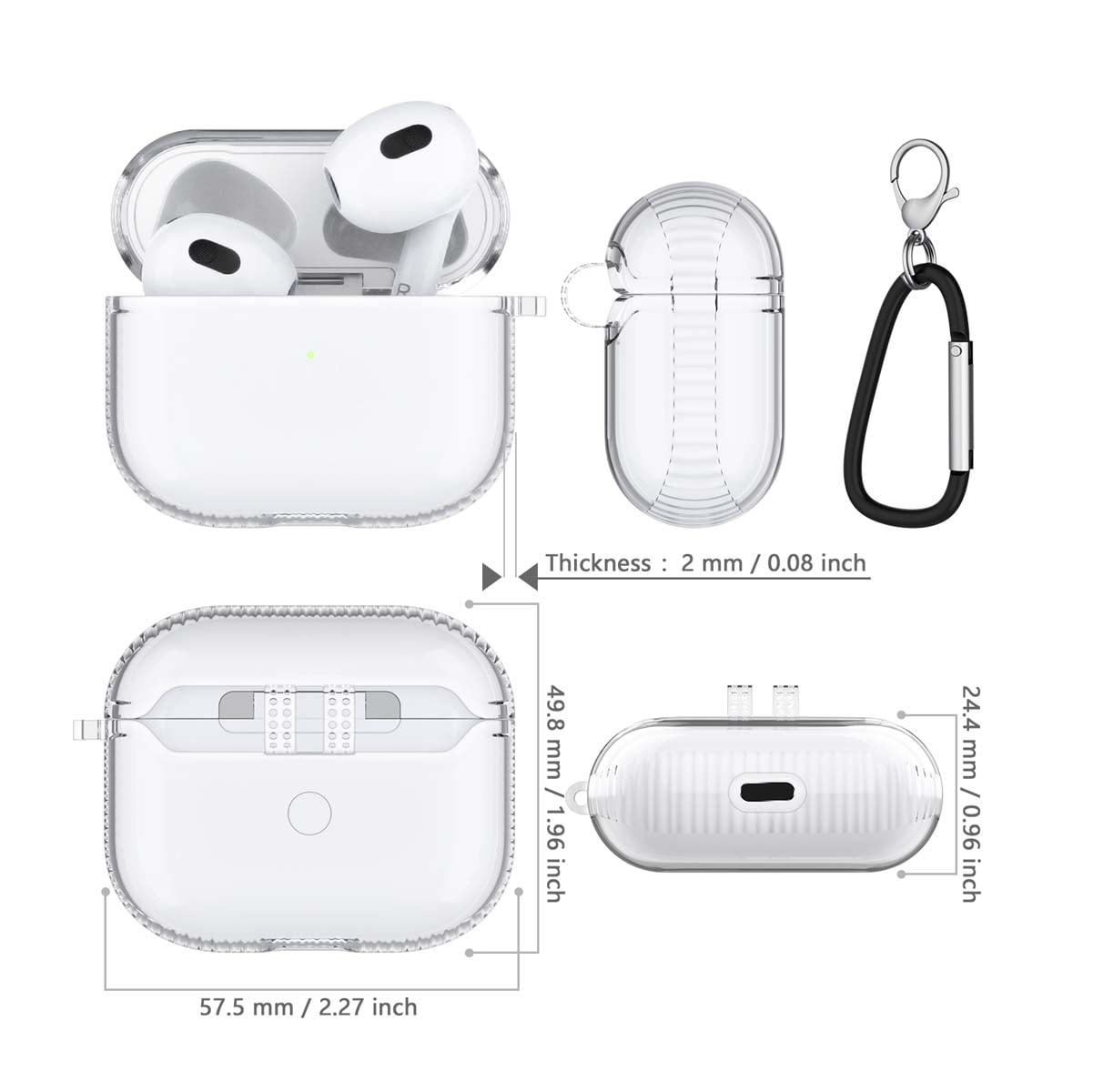  AirPods 3 Leather Case,with Keychain,Perfect Luxury Elegant  Design AirPods 3 Leather Case , for AirPods 3rd Generation Case  (2021)[Front LED Visible] [Support Wireless Charging] : Electronics