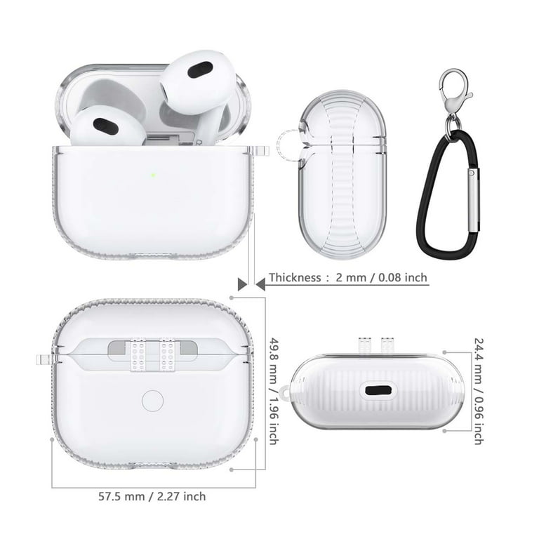 OLEBAND Airpods 3rd Generation Case with Cute Bling Keychain,Silione  Protective and Anti-Slip Cover for Apple Air pod 3 Case,LED Visible,for  Women and Girls,Black : : Electronics