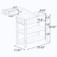 thumbnail image 6 of Gzxs Sofa Side Table Narrow End Desk with Drawer and Open Shelf, Flip Top Design for Bedroom Living Room, White, 6 of 6