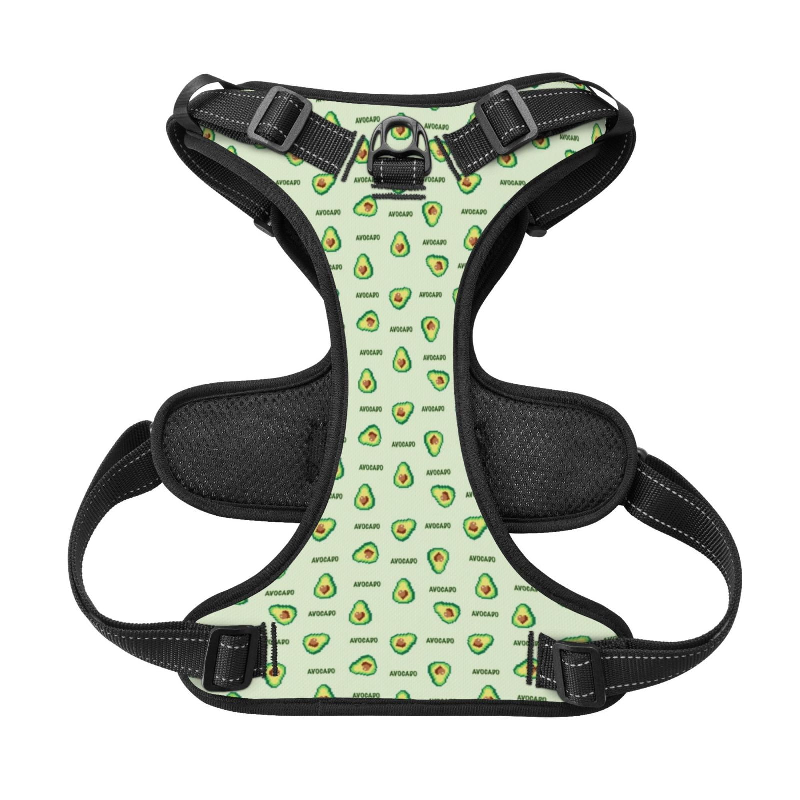 Kdxio Green Avocado Print No Pull Dog Harness Adjustable Reflective Oxford Easy Control Medium Large Dog Harness for Training and Everyday-Small