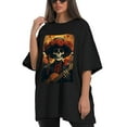 thumbnail image 4 of Plus Size Shirt for Women Black Tops for Women Oversized Short Sleeves Shirt for Women Skull (23) T Shirt Crewneck Shirt for Women L, 4 of 5