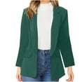 thumbnail image 2 of Lilgiuy Women Business Attire Solid Color Long Sleeve Cardigan Top Jacket Coat Green，6（M） Winter Fashion 2022, 2 of 5