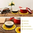 thumbnail image 6 of FREEAMG Yellow Sunflowers Trivets for Hot Pots and Pans and Pot Holders 2PCS – Cotton Rope Round Mats, Hot Pads for Kitchens, Coasters, Placemats, 6 of 7