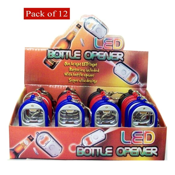 Bottle Opener With Led Light & Key Chain x 12