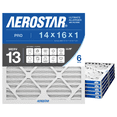thumbnail image 2 of Aerostar 14x16x1 MERV 13 Air Filter, Pleated AC Furnace HVAC, Smoke Bacteria Allergy, 6 Pack, 2 of 8