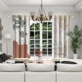 thumbnail image 3 of Lfeey Boho Geometric Beige Blackout Sun Modern Print Blackout Curtains for Living Room Bedroom, 42x108 inch, 2 Panels, 3 of 6