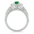thumbnail image 3 of SZUL Women's Emerald and Diamond Halo Ring in 10K White Gold, 3 of 4