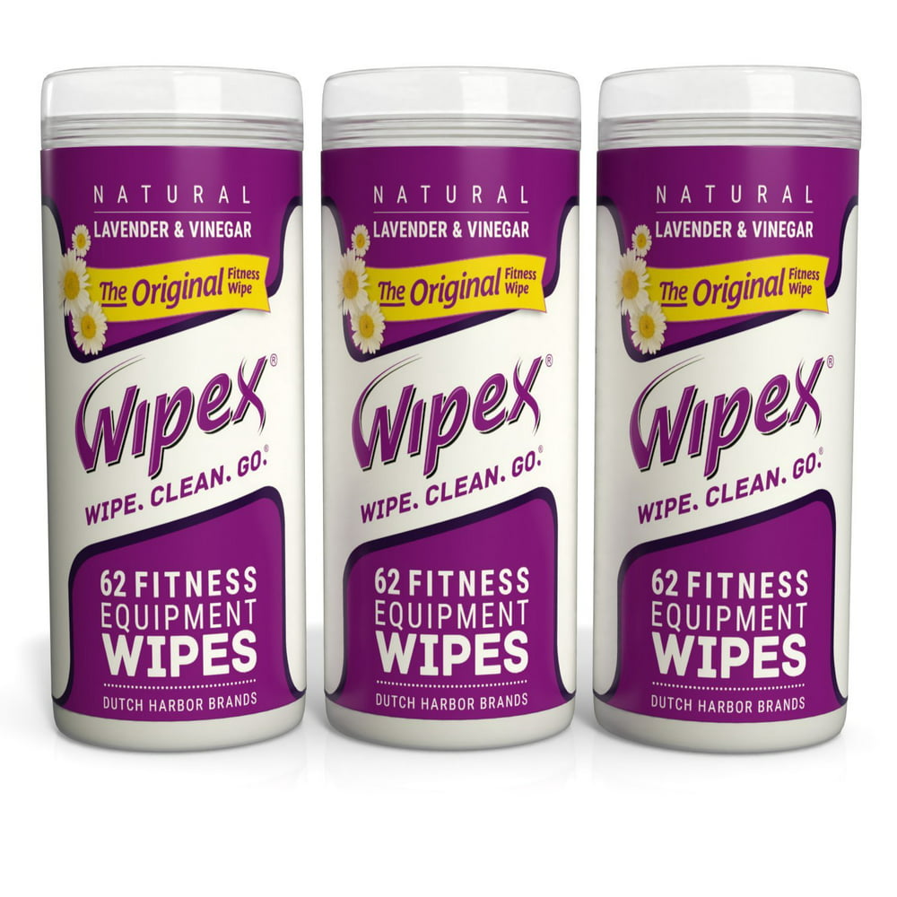 Wipex Fitness Equipment Wipes Canister Origianl Lavender 62ct 3pk