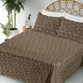 thumbnail image 3 of Ambesonne Owl Fitted & Flat Sheet with Shams 4 Pcs Set, Night Bird Print Tribal Botany, Full, Chocolate and Multicolor, 3 of 5
