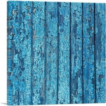 ARTCANVAS Wooden Texture Blue Home decor Canvas Art Print - Size: 18" x 18" (0.75" Deep)