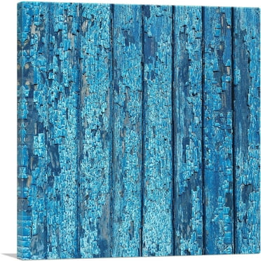 ARTCANVAS Wooden Texture Blue Home decor Canvas Art Print - Size: 18" x 18" (0.75" Deep)