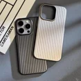 thumbnail image 2 of Luxury Natural Titanium PC Case for iPhone 16 15 14 13 Pro Max Plus Electroplated Grating Corrugated Hard Back Cover SR For iPhone 16 Pro Max, 2 of 6