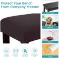 thumbnail image 4 of ABCISI Jacquard Dining Room Bench Covers, Soft Stretch Spandex Upholstered Slipcover, Removable Washable Cushion Slipcovers for Living Room, Bedroom, Kitchen(Dark Gray), 4 of 15