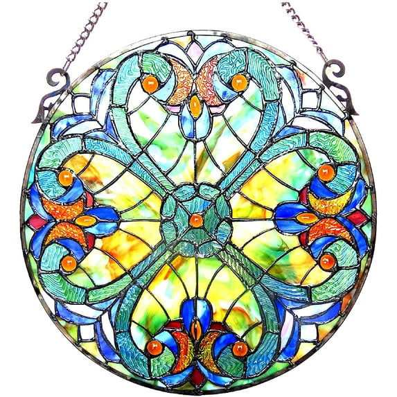 RADIANCE Goods Tiffany-Glass Victorian Window Panel 20"
