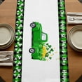 thumbnail image 5 of Table Runners 72 Inches Long Dress Scarves, Saint Patrick's Day Farmhouse Kitchen Table Runner, Coffee Tablerunners, Spring Green Lucky Three Grass Truck 16x72 Inch, 5 of 9
