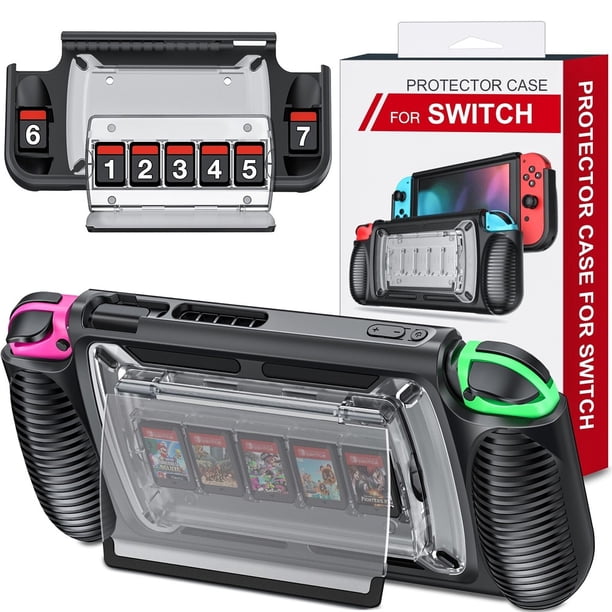 Funda rígida protectora con agarre para la consola Nintendo Switch y los mandos Joy-Cons
