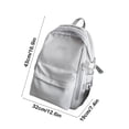 thumbnail image 3 of Mochila de nylon para portátil | Mochila escolar impermeable de gran capacidad | Organizador de 15 pulgadas | Azul, Gris, Blanco | Confort respirable | Letras de moda | Viajes duraderos y ligeros, 3 of 6