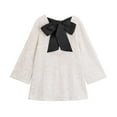 thumbnail image 2 of Daiosportswear Women Sequin Dress with Ribbon Bow Tie Long Sleeve Sparkly Mini Dress for Night Out Party White L(L), 2 of 5