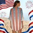 thumbnail image 6 of JULMCOMO American Flag Lightweight Cardigans for Women Red White Blue Half Sleeve Patriotic Kimono Cover Ups Summer Tops Royal Blue L, 6 of 6