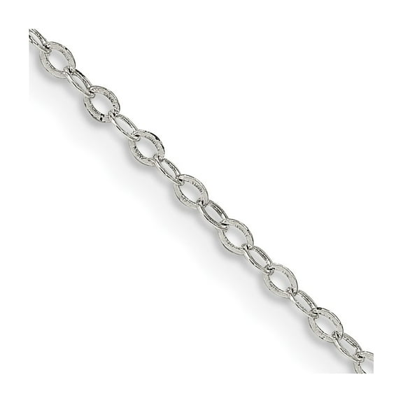 925 Sterling Silver Cable Chain Styles Necklace 1.5 mm Flat Open Oval 16 inch