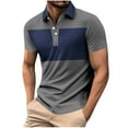 thumbnail image 2 of DDAPJ pyju Men's Color Block Polos Lightweight Outdoor Moisture Wicking Golf Shirt Business Casual Short Sleeve Collared Tops Sales of Today Navy M, 2 of 5