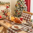 thumbnail image 4 of Red White Plaid Christmas Table Runner, Winter Holiday Table Runners Xmas Decorations Indoor Outdoor Farmhouse Home Kitchen Dining Party Decor, 4 of 6
