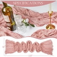 thumbnail image 4 of Dusty Rose Table Runner Boho Cheesecloth Table Runners 2 Packs 36x120 Inches Vintage Table Runner for Wedding Bridal Shower Baby Shower Decorations, 4 of 15
