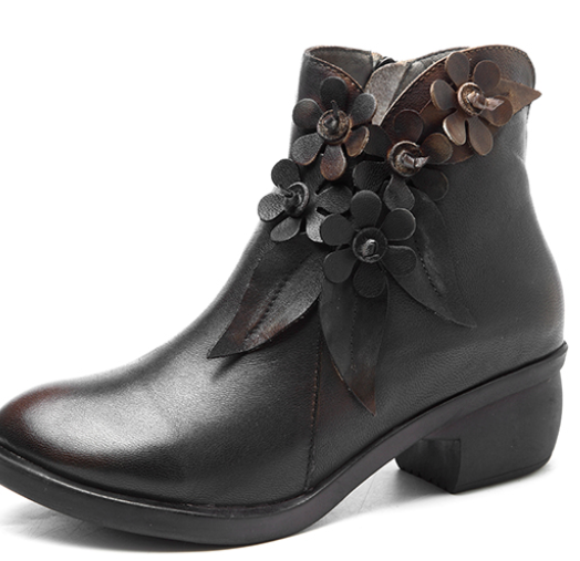 ladies floral ankle boots