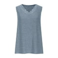 thumbnail image 6 of yillto Womens Plus Size Ribbon Tank Lace V Neck Sleeveless Loose Undershirts Summer Knit Tunic Tops, 6 of 7