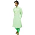 thumbnail image 4 of Atasi Ensemble Kurta Pyjama en Coton Vert Régulier pour Homme Long Chemise Ethnique Indienne-TTTG, 4 of 6