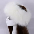 thumbnail image 4 of Gustave Women Faux Fur Headband with Elastic Winter Warm Earwarmer Earmuffs Thick Fluffy Ski Hats Russian Cap "White", 4 of 6