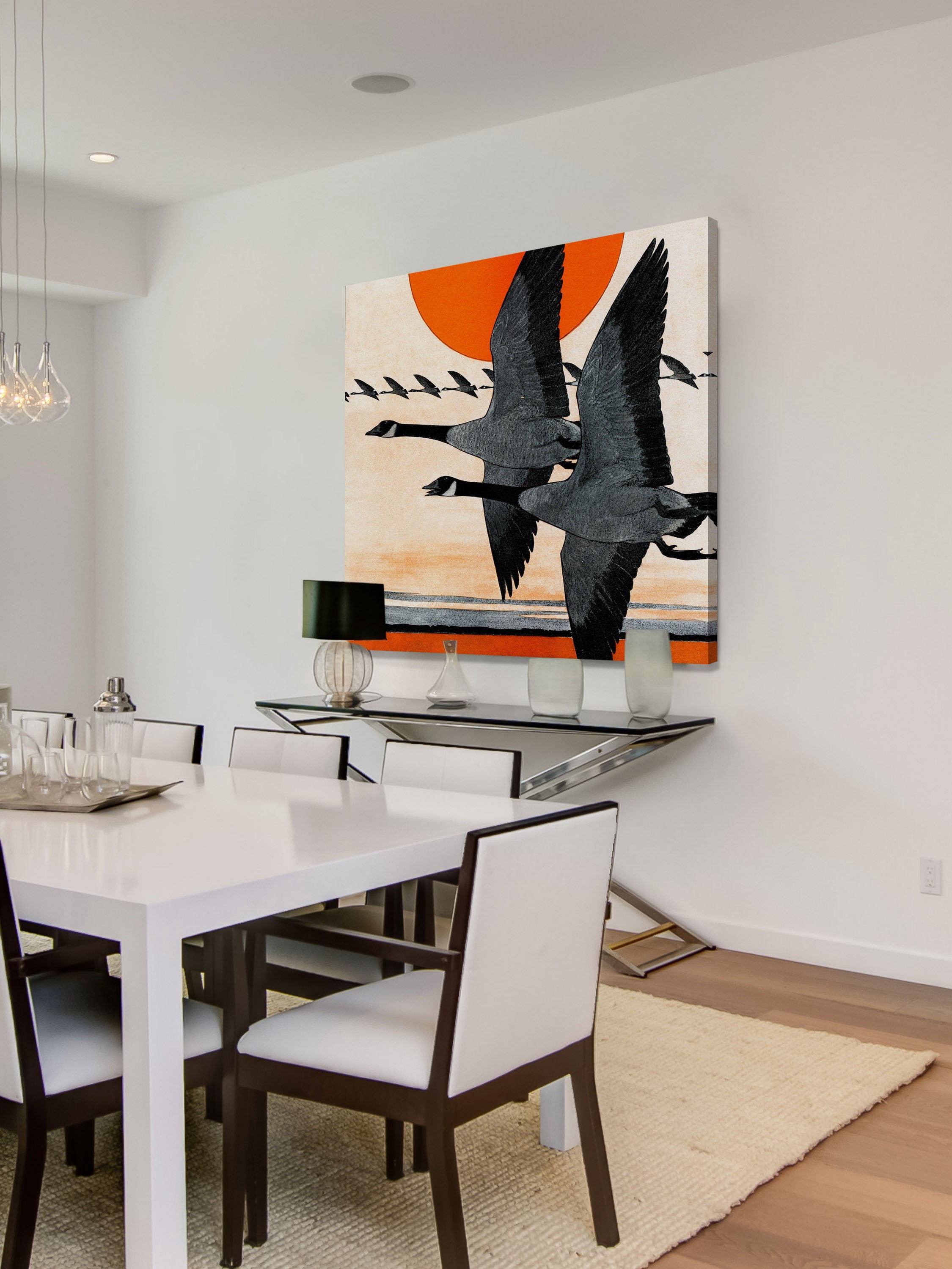 "Two Geese" Painting Print on Wrapped Canvas