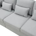 thumbnail image 6 of MAYEERTY 104" 4-Seat Modern Linen Sofa - Minimalist Couch with Armrest Pockets/4 Pillows for Living Room/Apartment/Office, 3 Colors, 6 of 20
